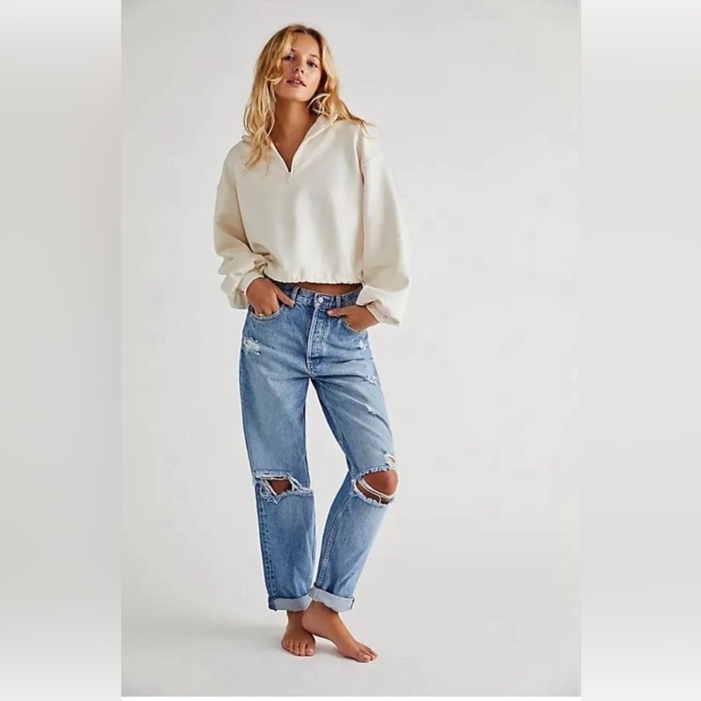 Boyish Jeans The Boyish Toby High Rise Relaxed Tapered Distressed New 28